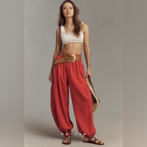 Pilcro relaxed linen blend pull on pants XS